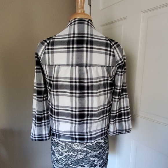 Banana Republic plaid 3/4 sleeve jacket, size S - Picture 3 of 3